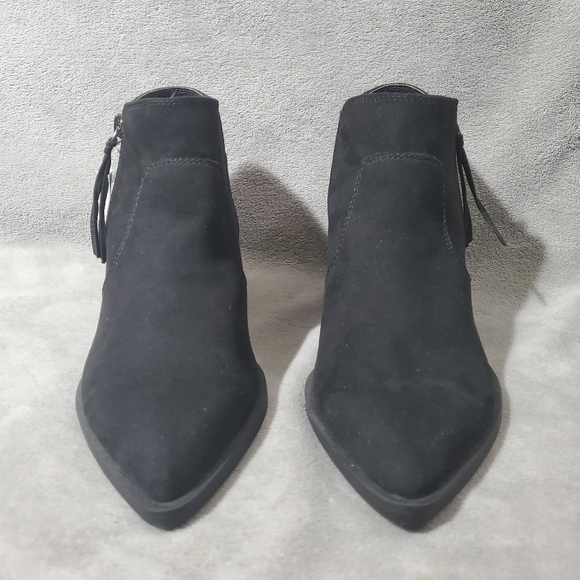 American Eagle Black Faux Suede Ankle Boots with Zipper NWT - Picture 5 of 11